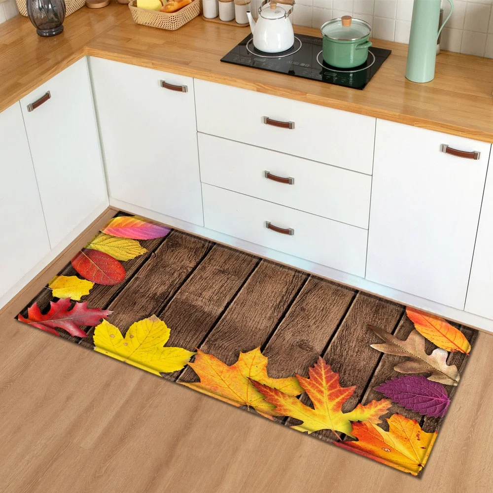 Modern Kitchen Mat Bedroom Entrance Doormat Wood grain Home Hallway Floor Decoration Living Room Carpet Bathroom Anti-Slip Rug