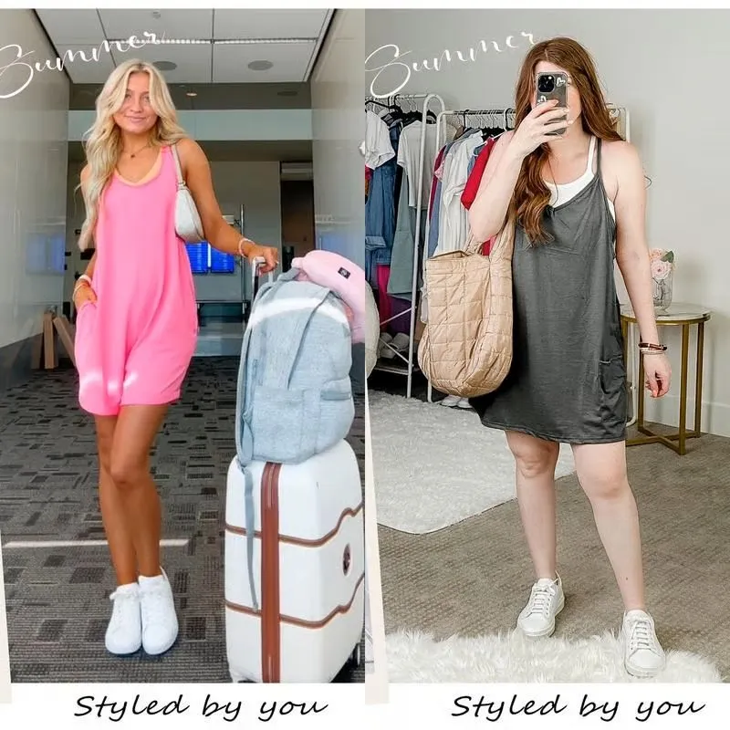 Women's Sleeveless Summer Dress with Shorts