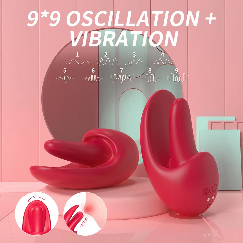 Tongue Shape Licking Nipples Clit Stimulation Vibrators For Women