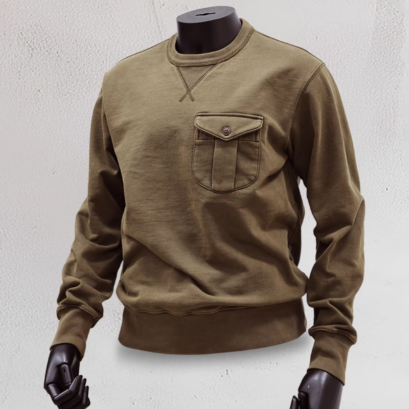 Vintage Classic Terry Cotton Long Sleeve Crewneck Sweatshirt