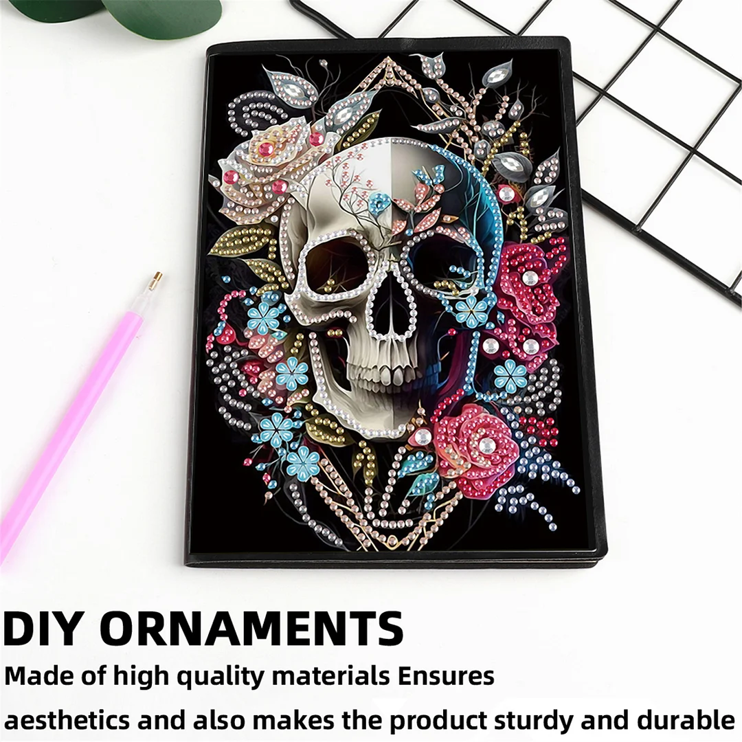 2pcs Girl Partial DIY 50 Pages A5 Diamond Painting Notebook for Study Drawing