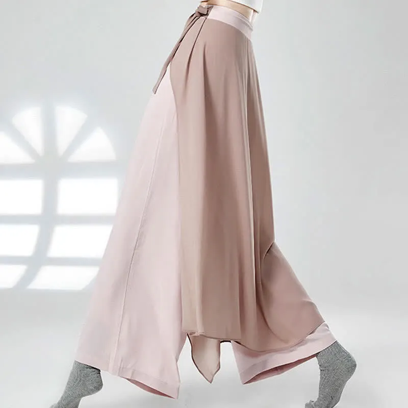 Vintage Lace Up Flowy Wide Leg Casual Pants