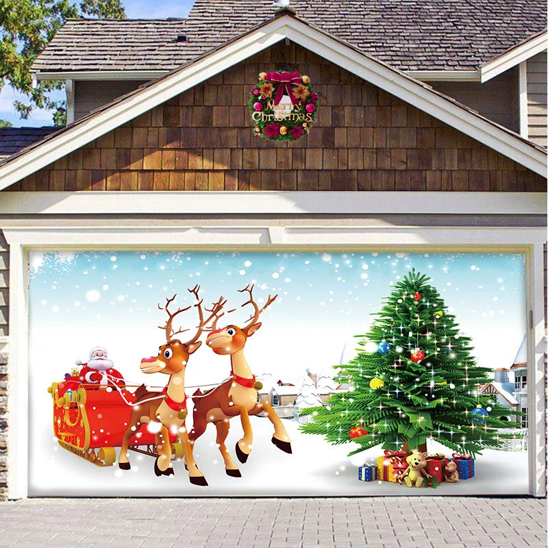Christmas Deer garage door banner ornament