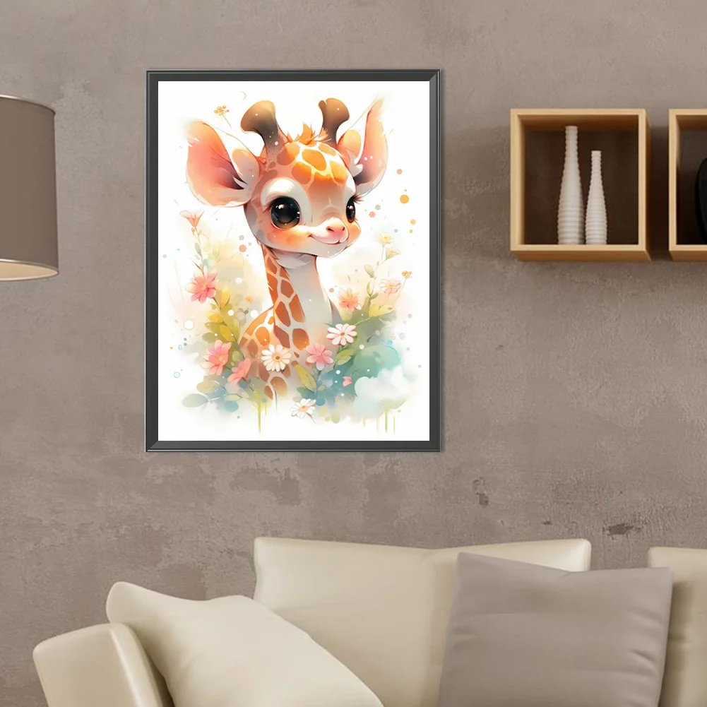 Diamond Painting - Full Round Drill - Giraffe(Canvas|30*40cm)
