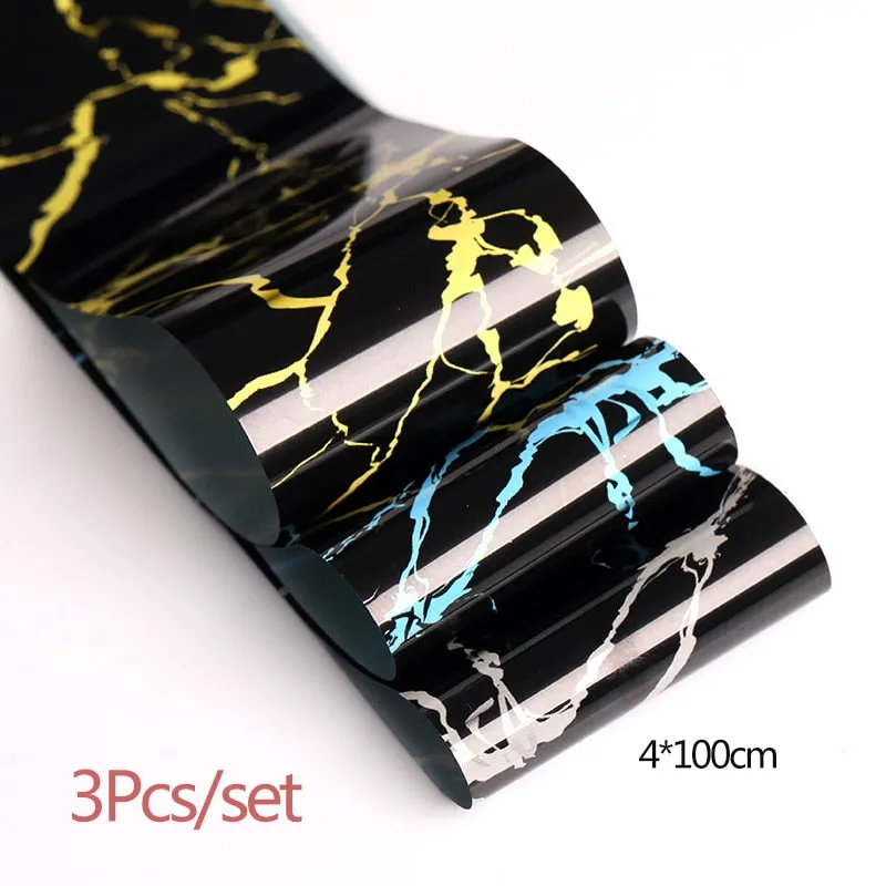 10Pcs/Set Colorful Nail Foil Stickers Mirror iridescent Effect Stickers Nail Art Transfer Foils Manicures Slider Decorations