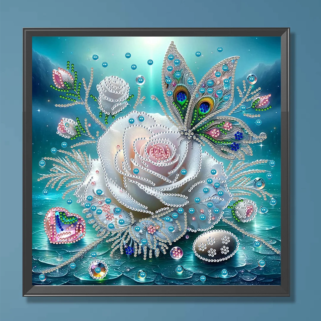 Blue Butterfly - Partial Special Shaped Drill Diamond Painting Kits (Canvas|30*30cm)