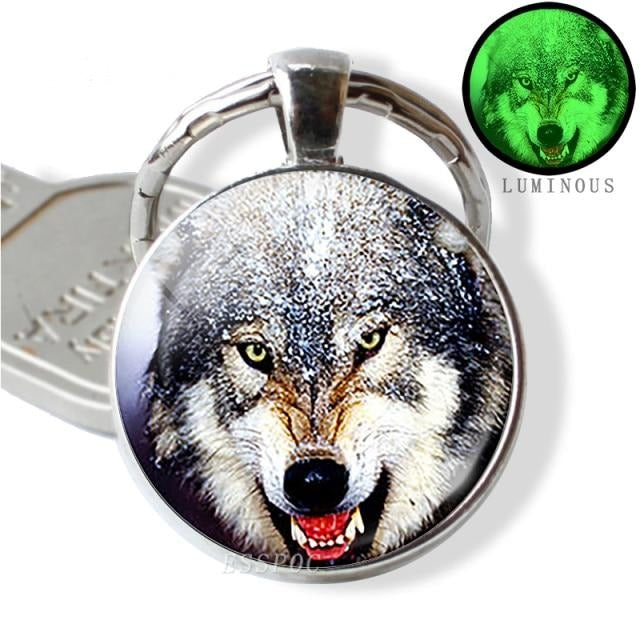 Buzzdaisy Luminous Glow In The Dark Wolf Key Chain Key Rings Holder