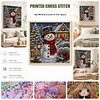 Snow Man 11CT 3 Strands DIY Stamped Cross Stitch Kit for Adults 45x45cm