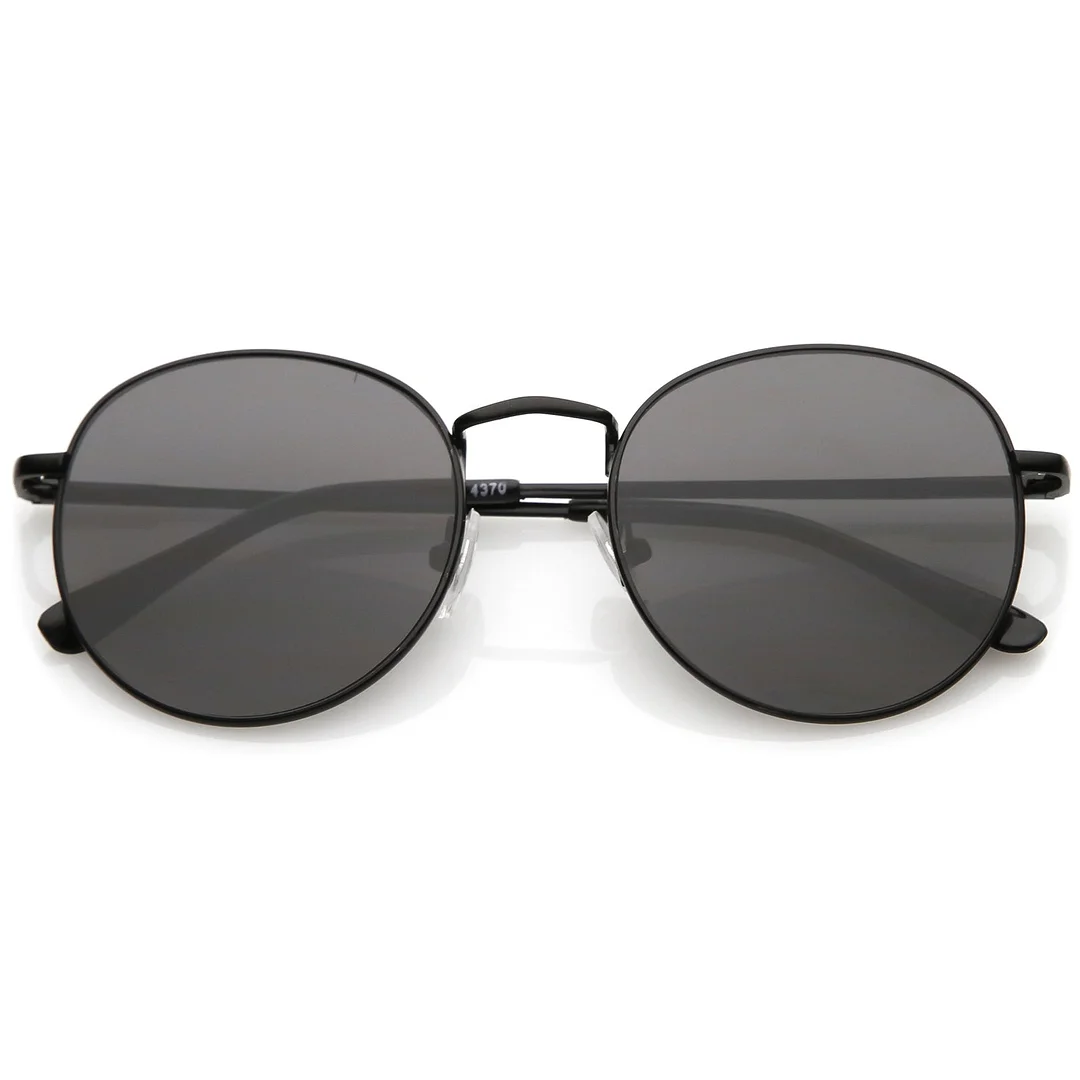 Classic Metal Round glasses With Round Flat Lens 50mm