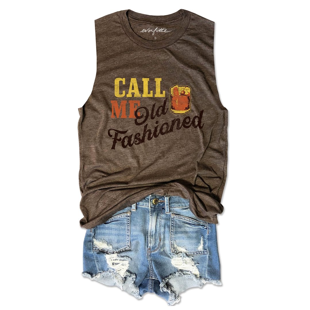 Call Me Old Fashioned ... Funny Unisex Super Soft Triblend Raw Edge Muscle Tee