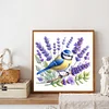 Lavendel und Vogel - Rundbohrer Diamantmalerei - 30*30cm