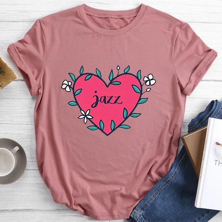 Jazz Heart  Round Neck T-shirt