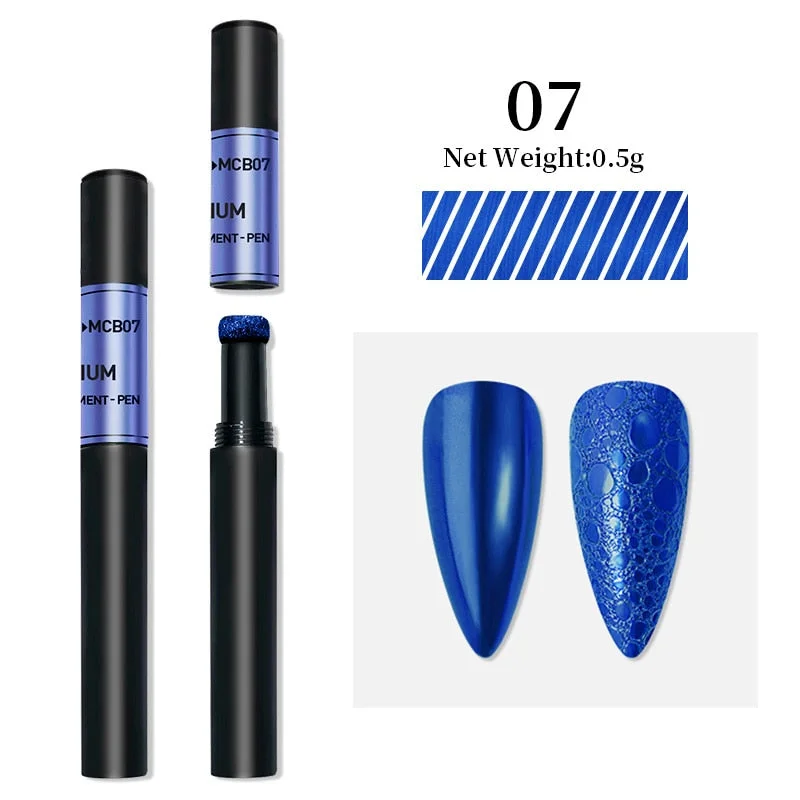 Nail Art Glitter Solid Mirror Powder Air Cushion Magic Pen Effect Chrome Pigment For Decorations UV Gel Polish Dust Accessories-Nail Inspo