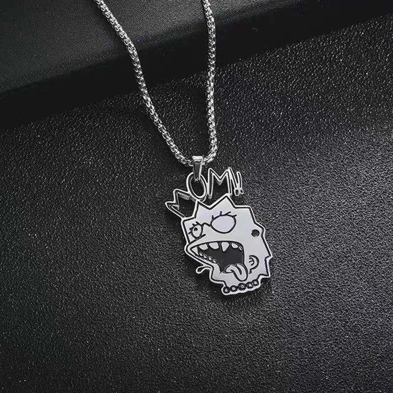Hip-Hop Vintage Style Animal Letter Alloy Titanium Steel Plating Men’s Pendant Necklace Men Pendant Necklaces