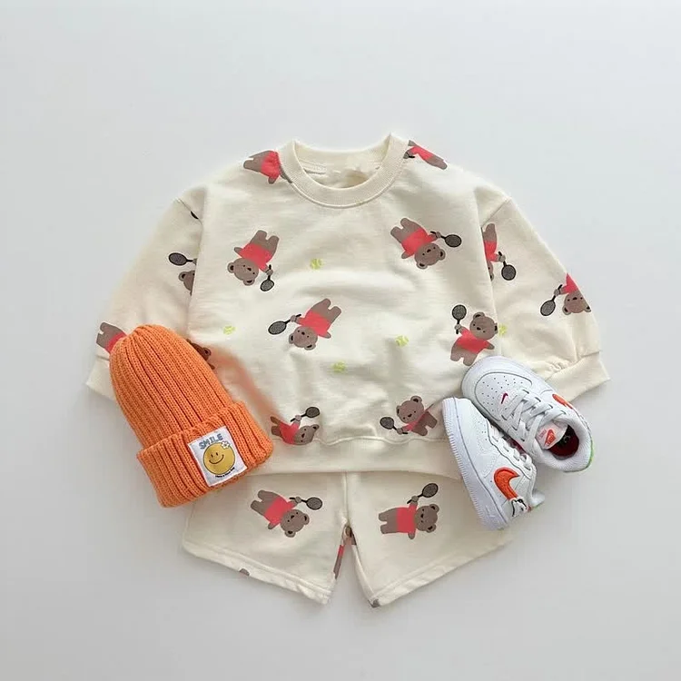 Baby Toddler Bear Sweatshirt and Shorts Set