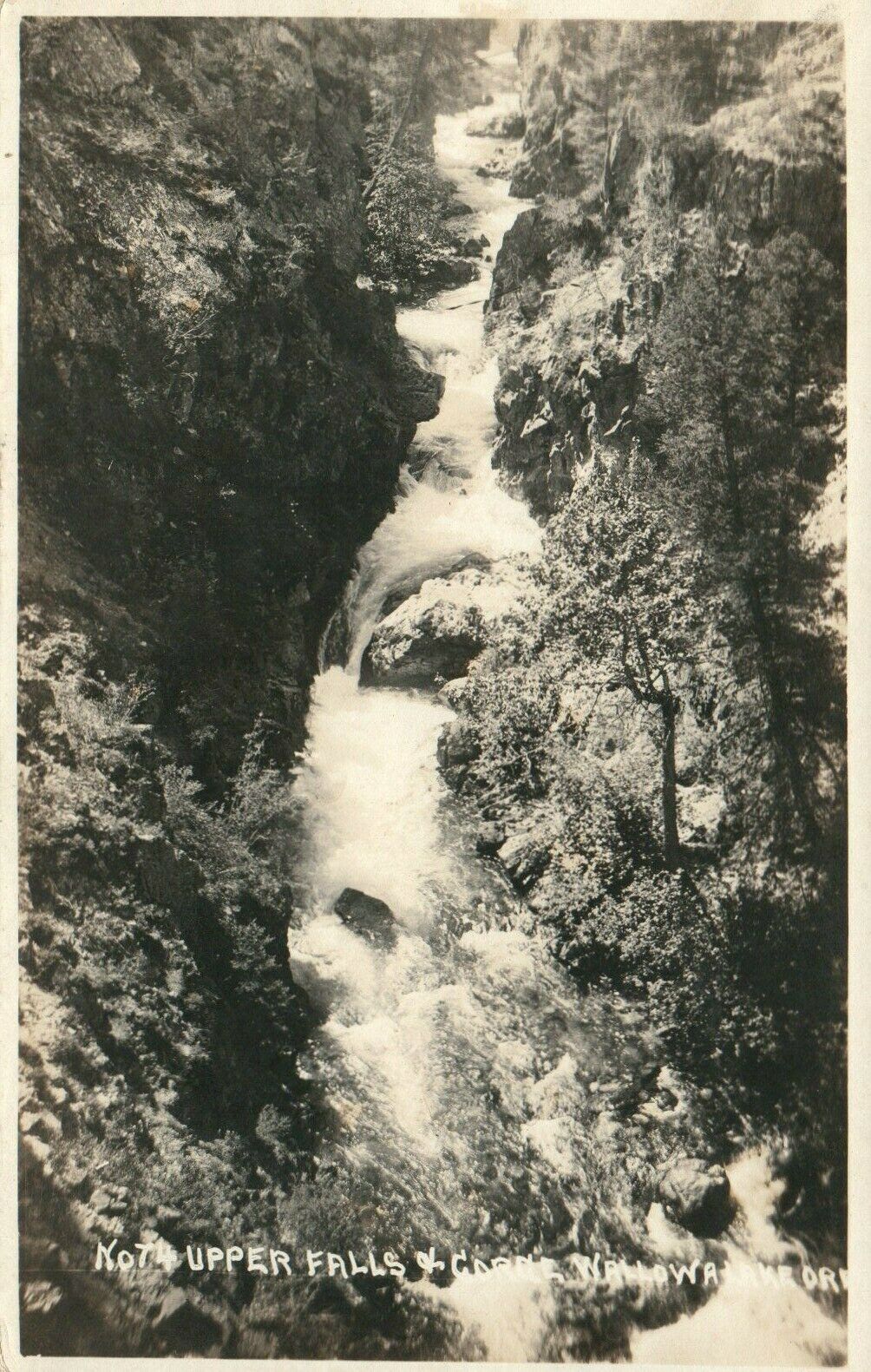 Upper Falls Wallowa Lake Oregon OR Real Photo Poster painting RPPC Postcard