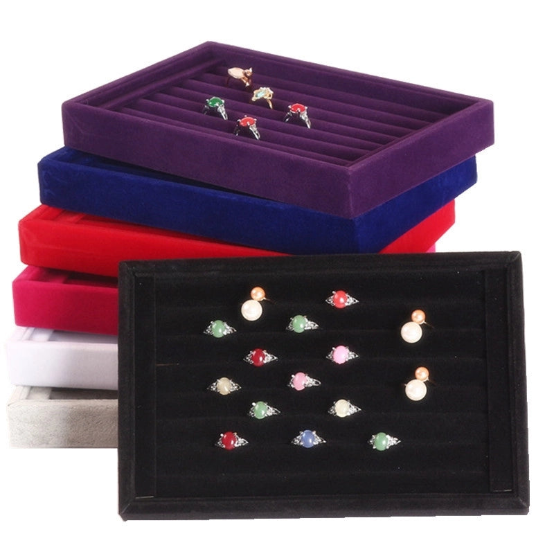 1 Piece Composite Material Flannel Minimalist Classic Style Solid Color Jewelry Boxes