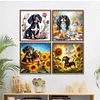 (US Local)4pcs/set Dachshund-11CT Stamped Cross Stitch Kit