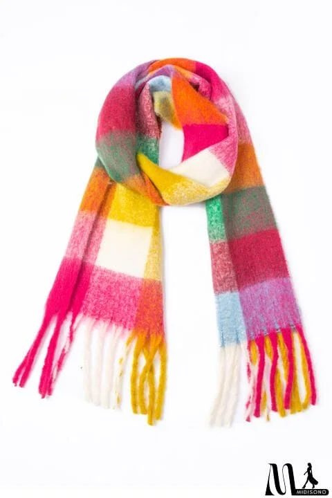 MidiSono - Fringe Detail Polyester Scarf