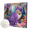 Purple Cat Art Diamond Painting Kit for Adults Home Decor 25x25cm With Frame