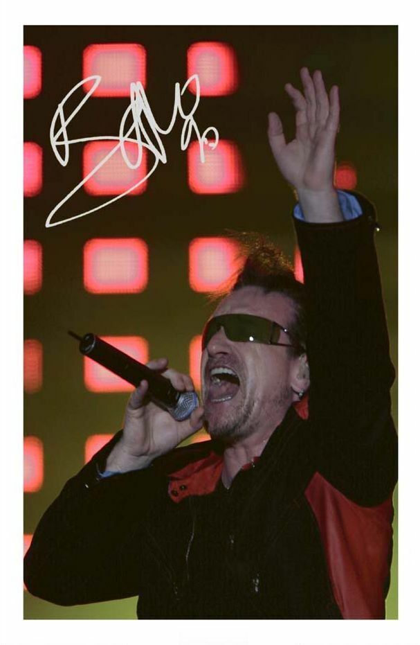 BONO - U2 AUTOGRAPH SIGNED Photo Poster painting POSTER