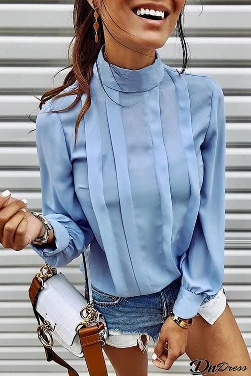 High Collar Long Sleeve Shirt