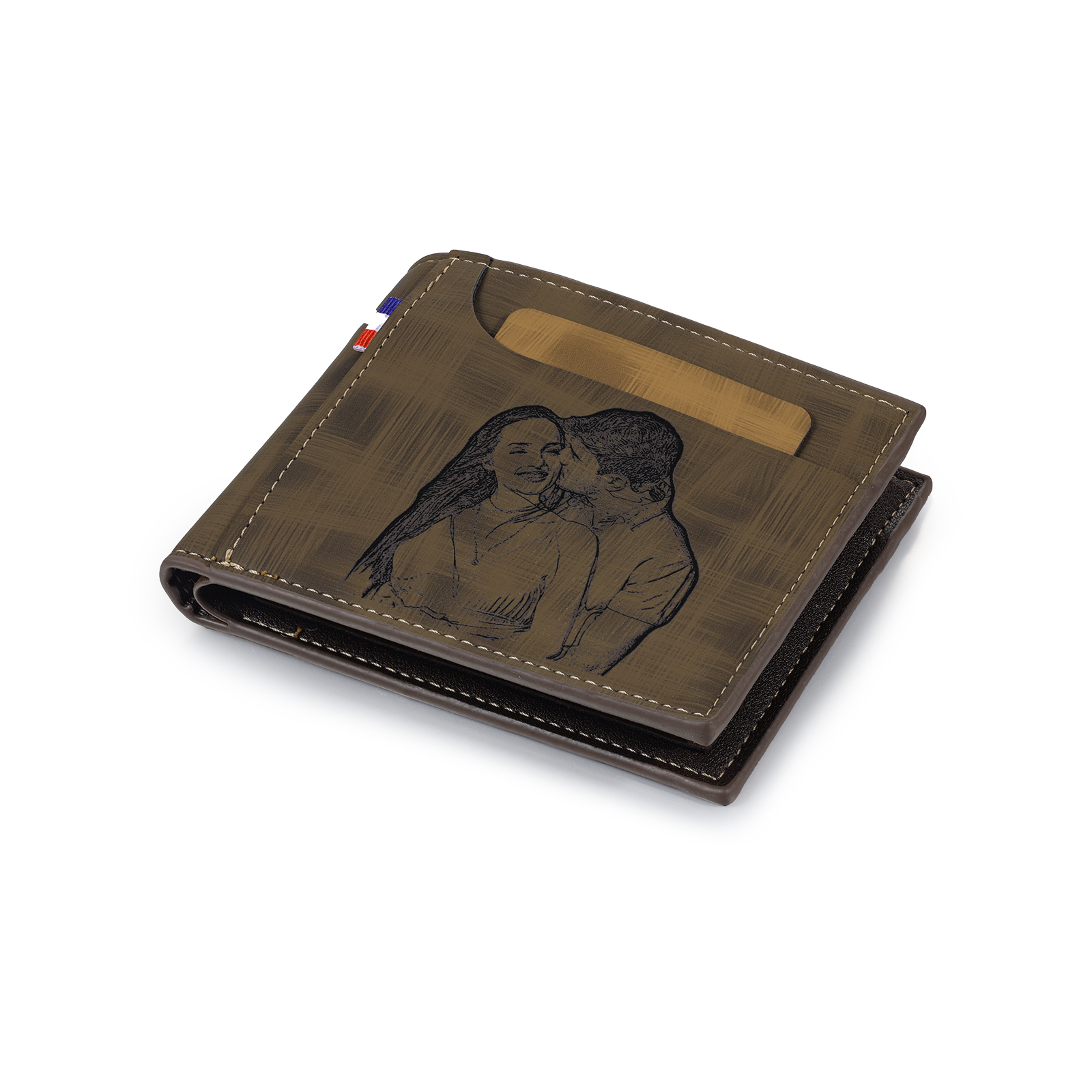 Portefeuille Classique 1 Prénom et Lettre Personnalisés avec Photo Porte-Monnaie Carte