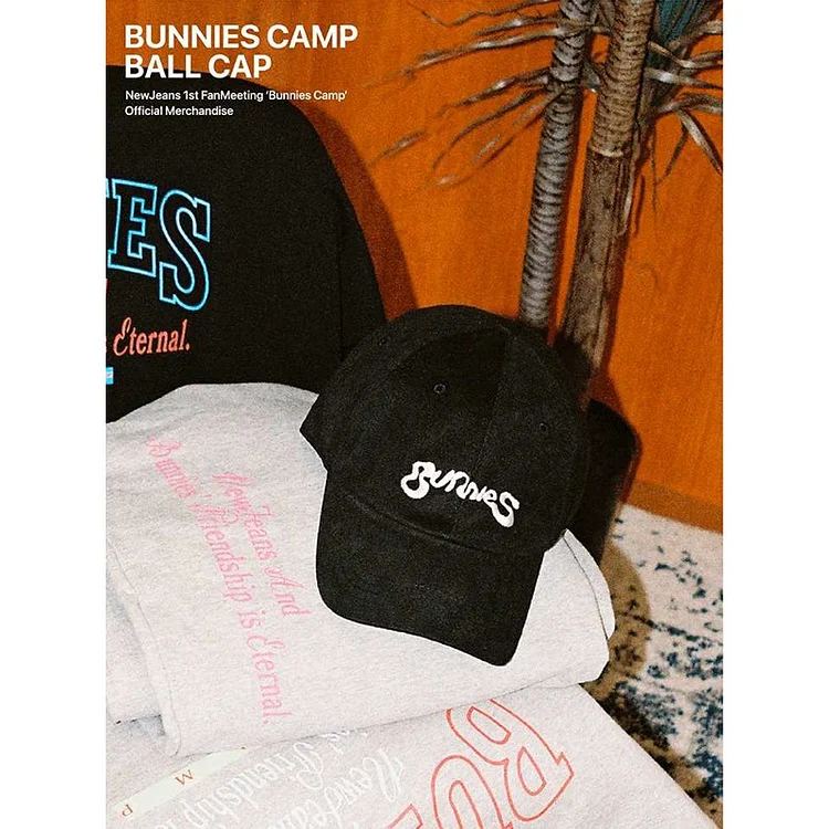 NewJeans Bunnies Camp キャップ ブラック ニュージーンズ-