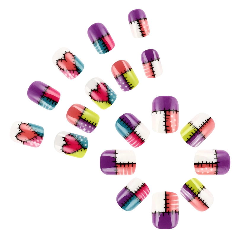 Splicing Heart Shape Plastic Press-on Nails