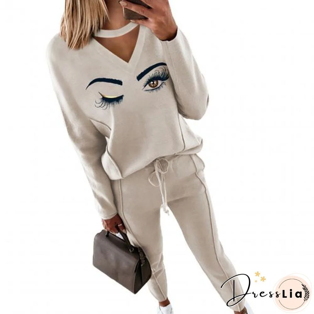 Women Outfit Mid Waist Soft V-Neck Blouse Mid Waist Pants Set For Office