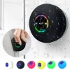 Mini Haut-parleur Bluetooth de douche &agrave; ventouse &eacute;tanche avec lumi&egrave;re Led