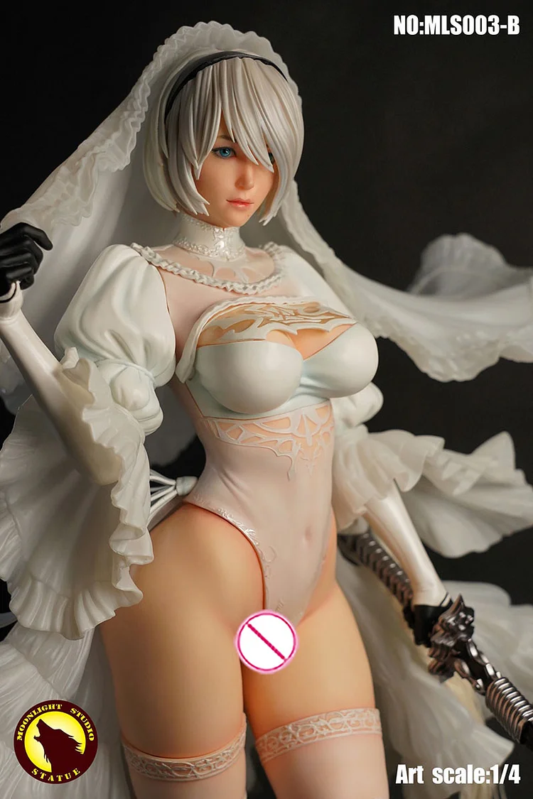 【IN STOCK】MOONLIGHT STUDIO MLS003 1/4 Sexy NieR 2B Wedding Statue 50cm Figure Model GK/Statue-