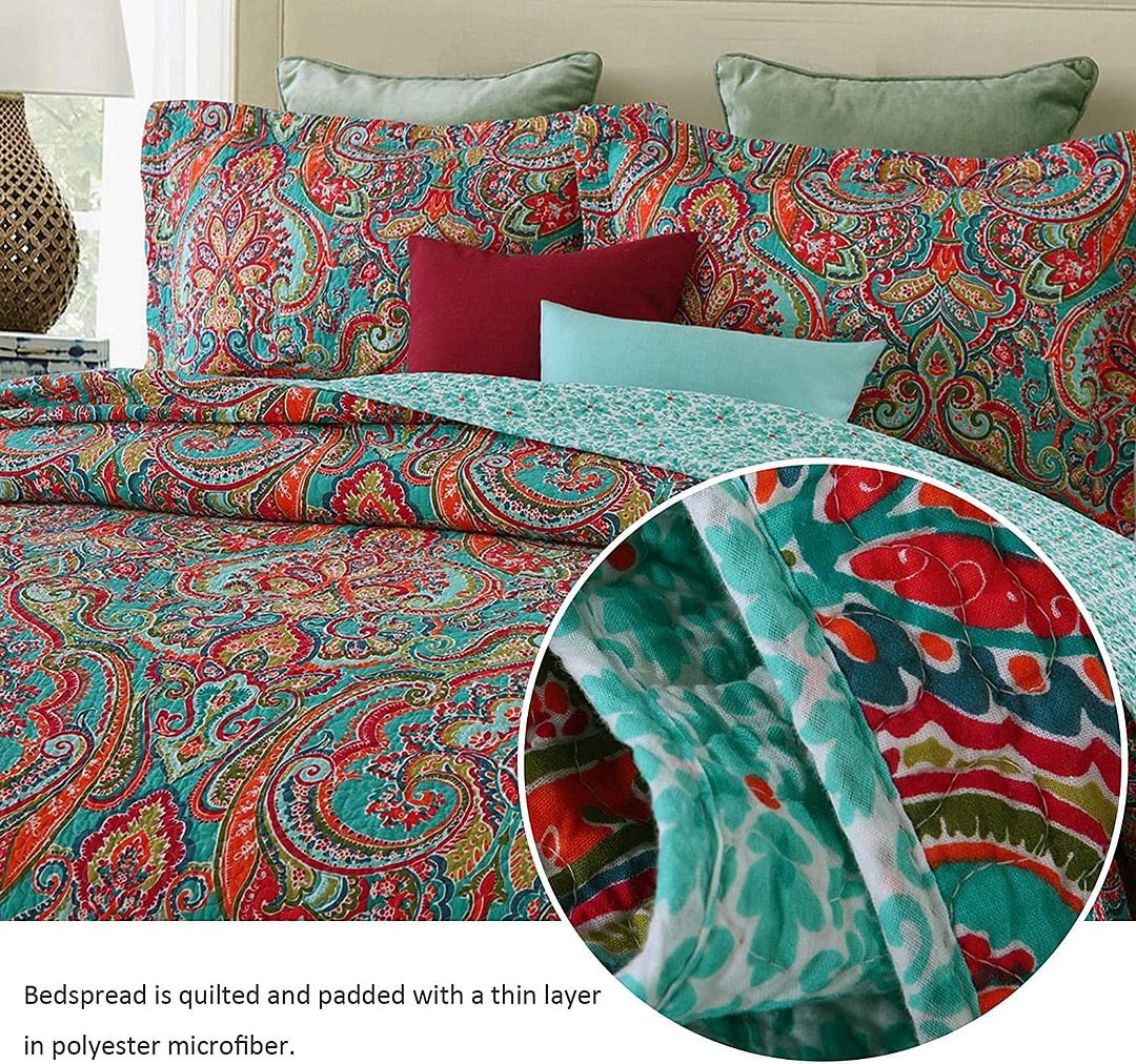 Jacquard Style Quilt Set Paisley 3 