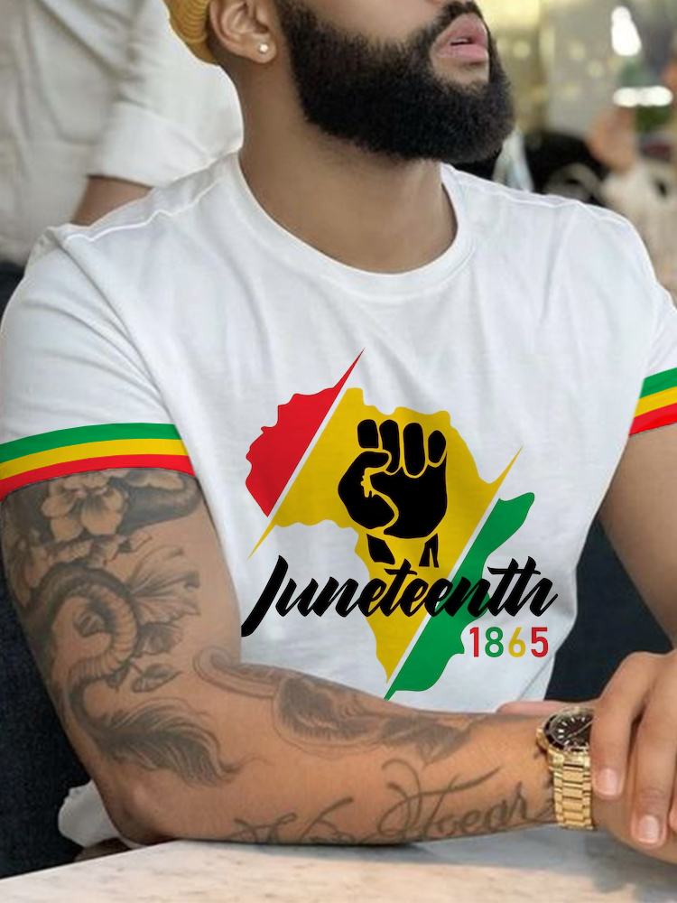 Men's Juneteenth 1865 African Map T Shirt wearshes