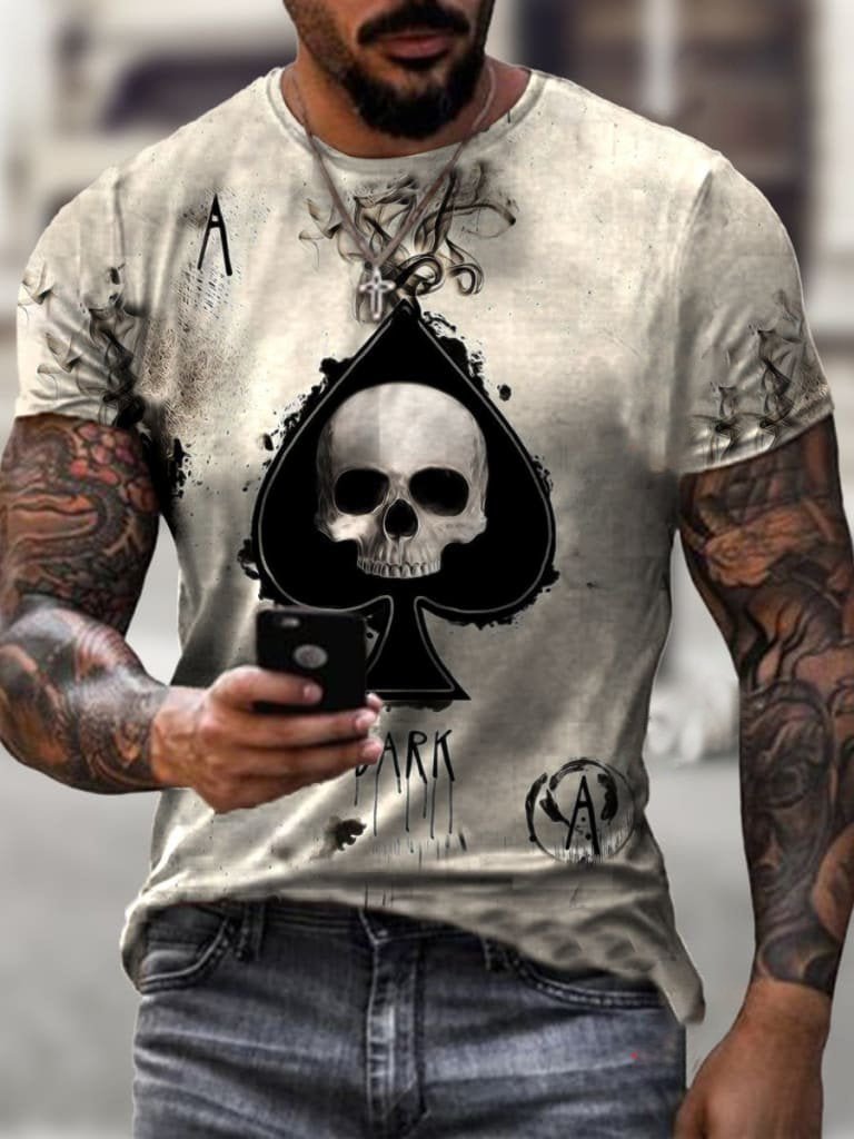 Designer head playing card art print T-shirt