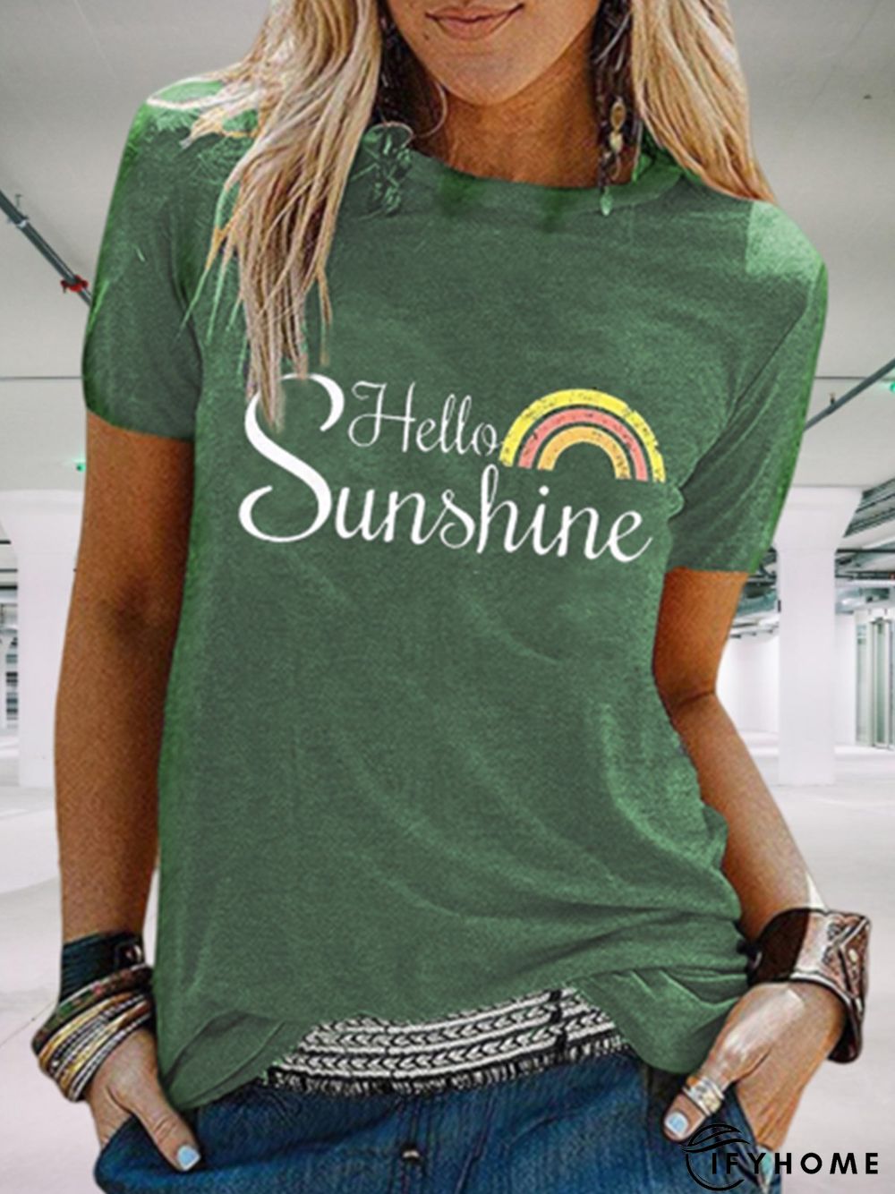 Plus Size Plain Vintage Crew Neck T-shirt | IFYHOME