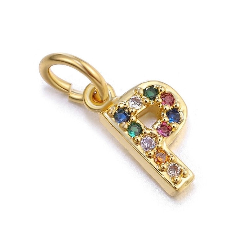 1 Piece Copper Zircon Letter Pendant Jewelry Accessories