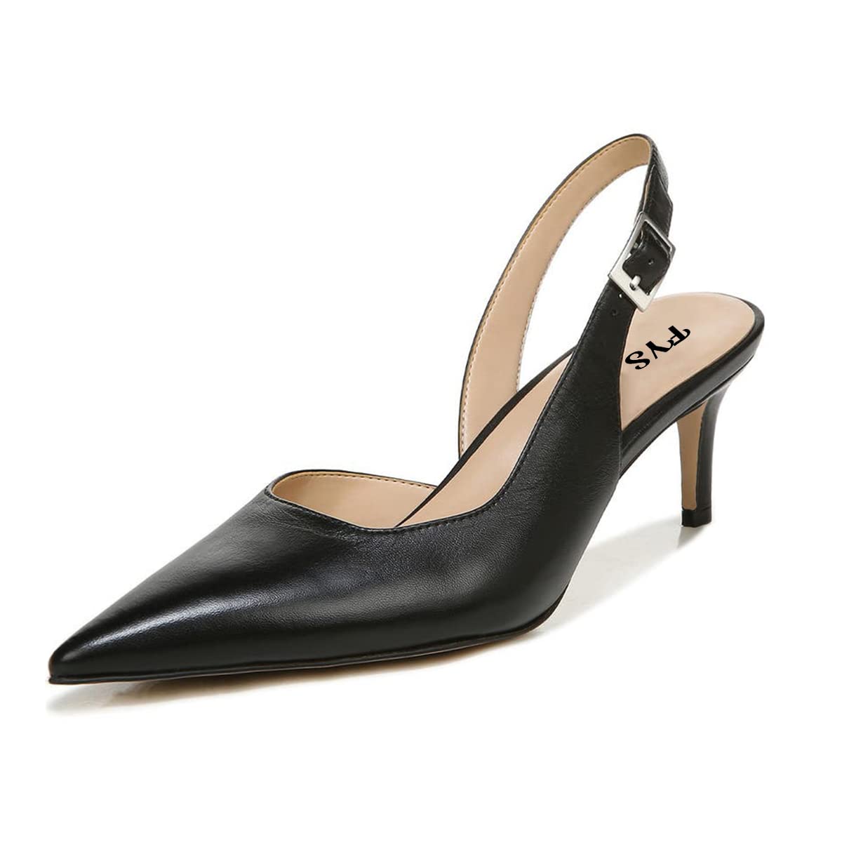 Women's Black Closed Toe Stiletto Heel Elegant Slingback Pumps Nicepairs