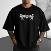 Cotton Paradise Wings Embroidered T-Shirt for Men - Oversized Streetwear Graphic Tee with 3D Angel Wing Design by Inlyline