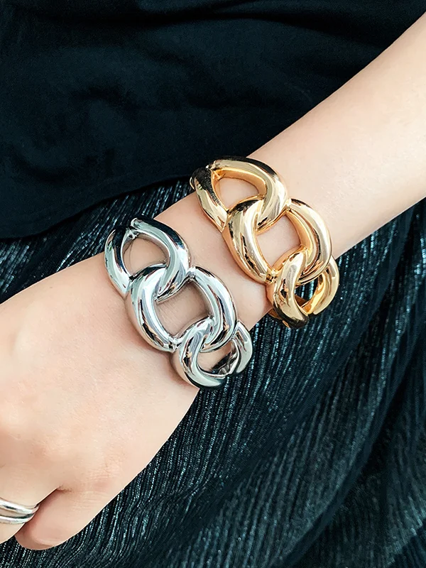 Geometric Hollow Solid Color Normcore Bracelet Accessories