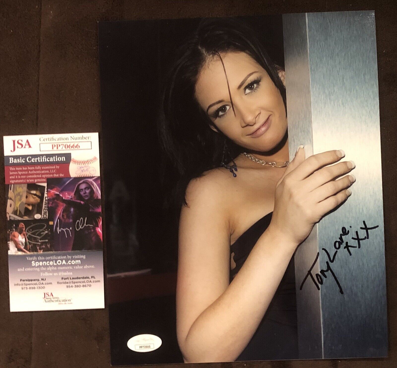 Tory Lane Adult STAR SIGNED 8X10 Photo Poster painting Autograph Sexy Naughty Hustler JSA AVN 06