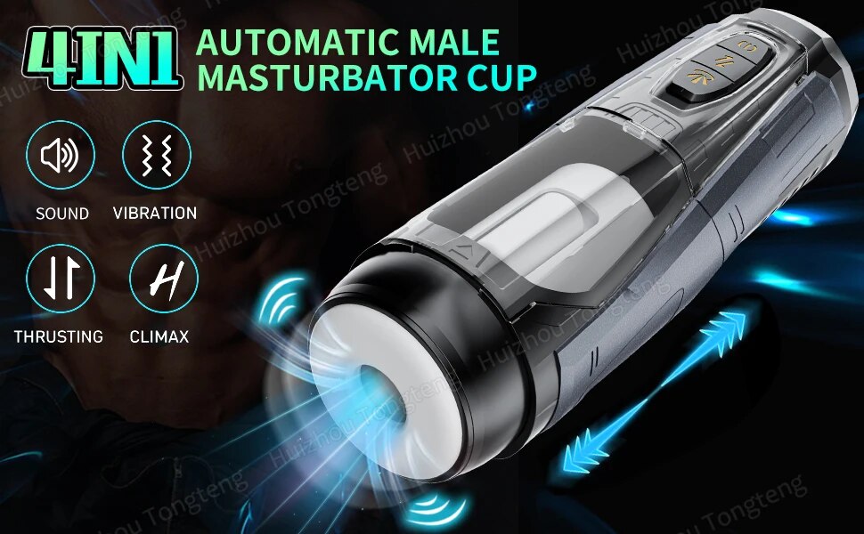 7 Thrusting & Vibrating Modes Male Masturbator Cup for Hands Free Game