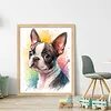 Boston Terrier Dog-11CT Stamped Cross Stitch 40*50cm/15.75*19.69in tapestrymarket