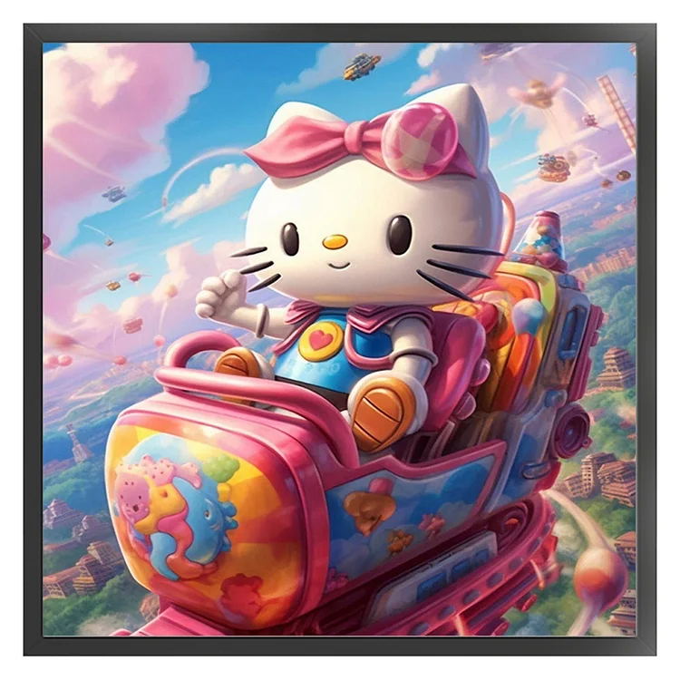 Hello Kitty Full 11CT Pre-stamped Canvas(40*40cm) Cross Stitch 5.05