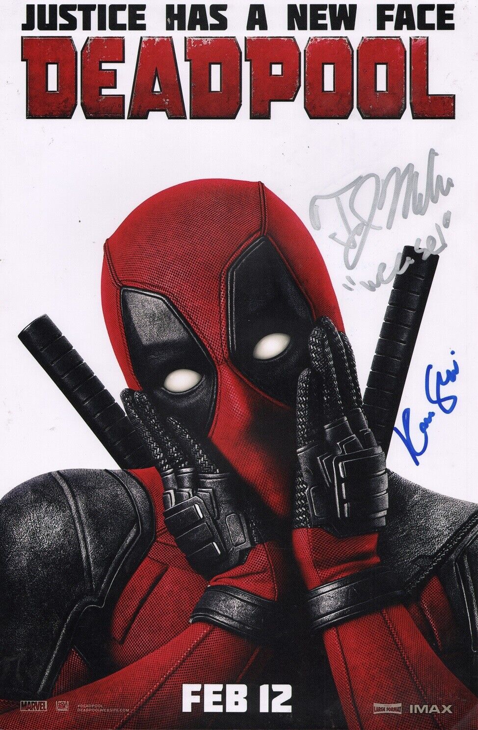 ~~ DEADPOOL Cast x2 Hand-Signed T.J. Miller