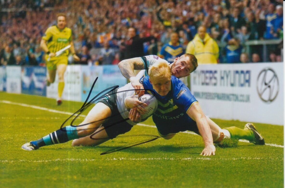 WARRINGTON WOLVES HAND SIGNED RHYS EVANS 6X4 Photo Poster painting 1.