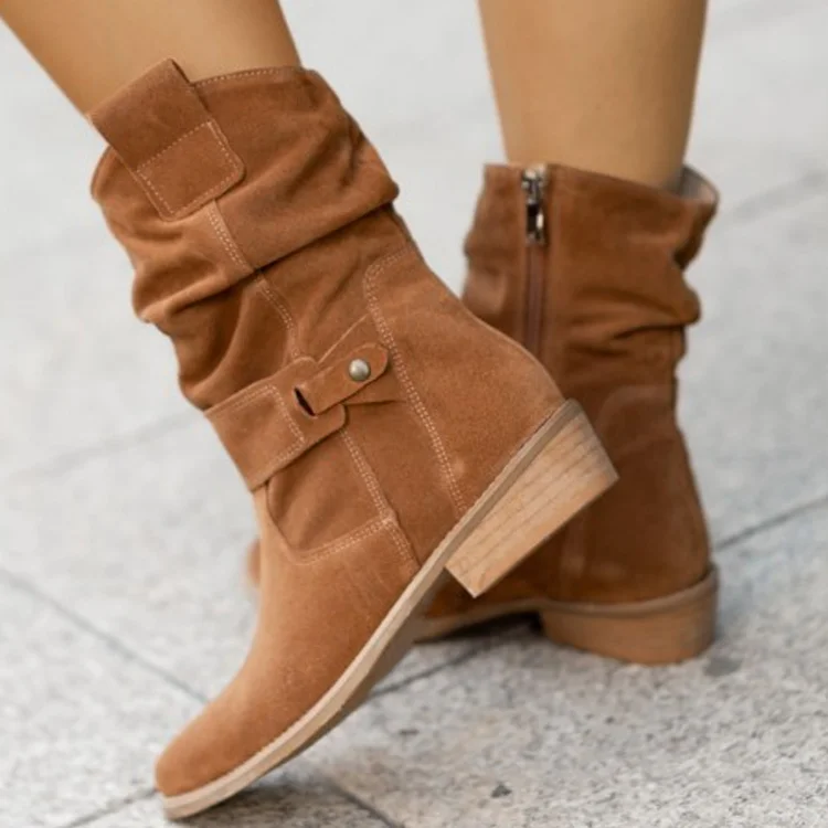 Women's Lace-up Ankle Boots Low Heel Boots  Stunahome.com