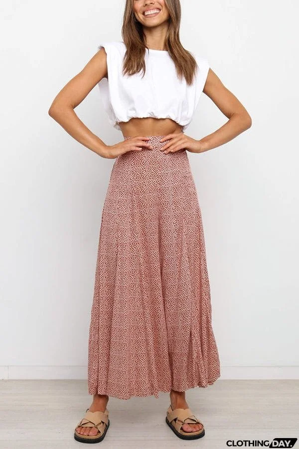 Floral High Waist Wide Leg Pants