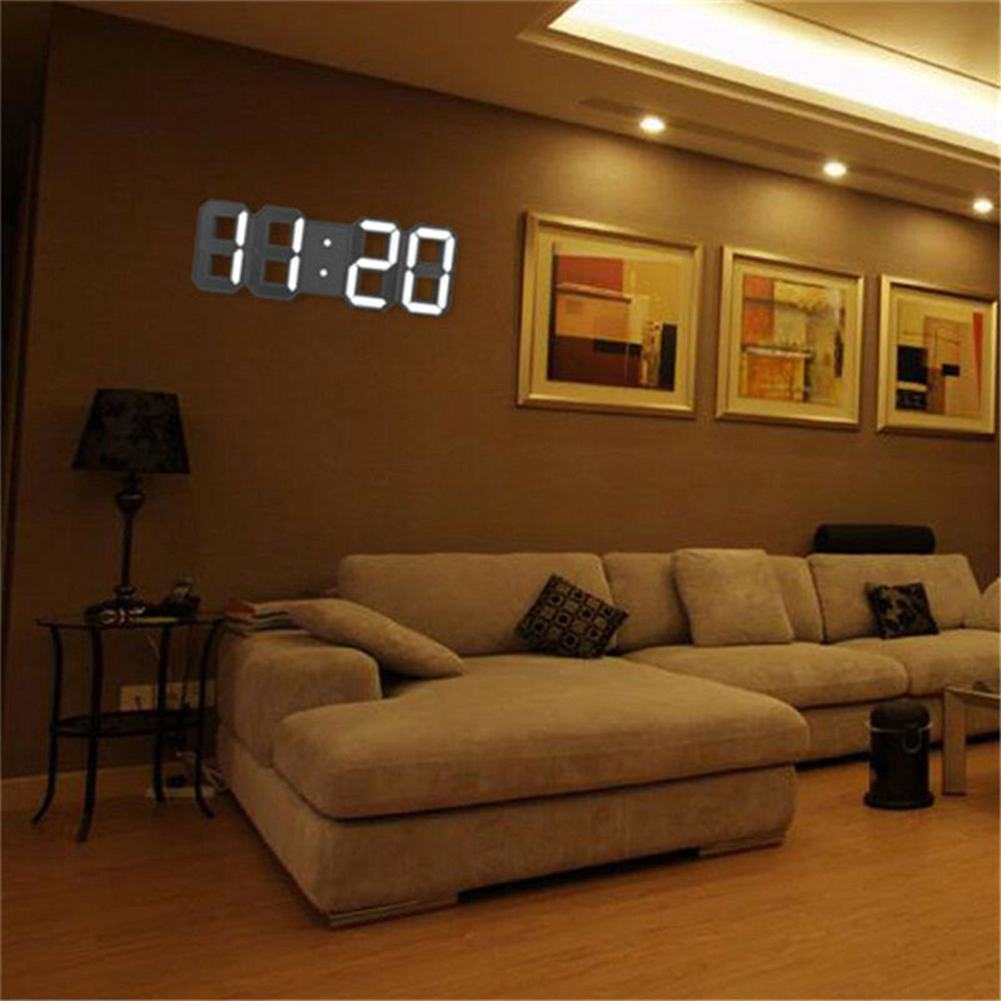 

Modern LED Digital Clock Wall Clock Luminous-3D Night Light, Blue, 501 Original