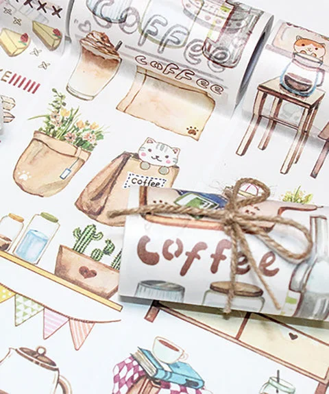 Coffee Shop Washi Tape-Himinee.com